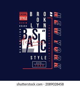brooklyn basic style new york city, graphic, typography vector, t shirt design, illustration, 