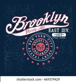 Brooklyn Basketball College Team Logo .  Vector Graphic