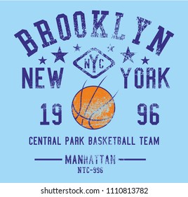 Brooklyn basketball graphic design vector art