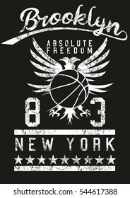 Brooklyn basketball graphic design vector art