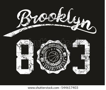 Brooklyn basketball graphic design vector art