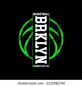 BROOKLYN, basketball sport, typography graphic design, for t-shirt prints, vector illustration.FREESTYLE ACTION 