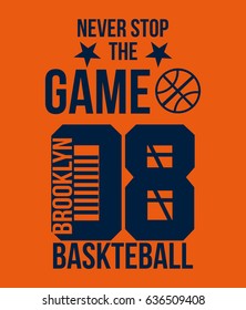brooklyn, basketball,t-shirt print poster vector illustration