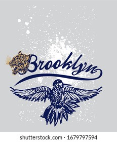 brooklyn birds graphic design vector art