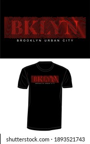 Brooklyn BKLYN typography for print t shirt