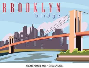 Fondo del puente de Brooklyn. ilustración vectorial