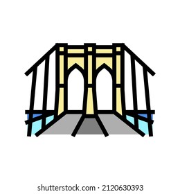 brooklyn bridge color icon vector. brooklyn bridge sign. isolated symbol illustration