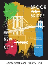 Diseño de puente de Brooklyn para camiseta y afiche