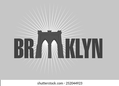 Brooklyn Bridge Graphic Design Vector Art