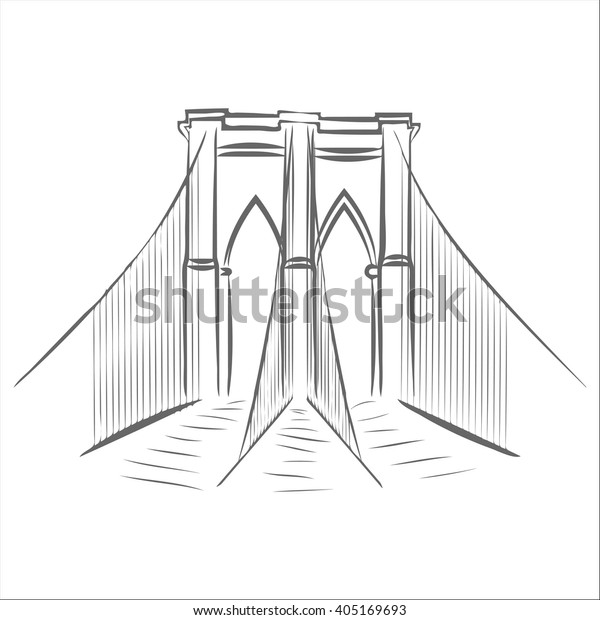Brooklyn Bridge Graphic Design Vector Art Stock Vector (Royalty Free ...