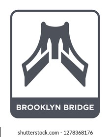 brooklyn bridge icon vector on white background, brooklyn bridge trendy filled icons from Buildings collection, brooklyn bridge vector illustration