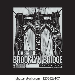 Brooklyn bridge illustration, typography, tee shirt graphics, vectors