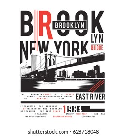 Brooklyn bridge illustration , typography, tee shirt graphics, vectors