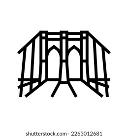 brooklyn bridge line icon vector. brooklyn bridge sign. isolated contour symbol black illustration