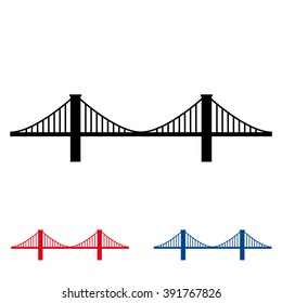 Brooklyn Bridge. New York vector icon on white background.