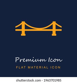Brooklyn Bridge premium material ui ux isolated vector icon in navy blue and orange colors svg