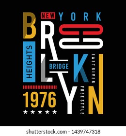 brooklyn - bridge typography design for t shirt, Vector  - Vector illustration