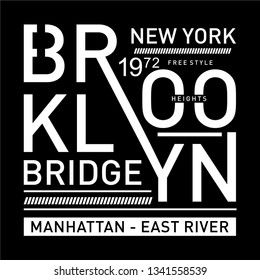 brooklyn- bridge typography design for t-shirt, Vector illustration -Vector