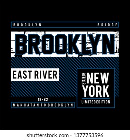 Brooklyn bridge  typography t shirt graphics, vector Illustration