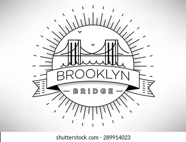 Brooklyn Bridge Vector Icon Design