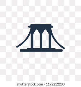 Brooklyn bridge vector icon isolated on transparent background, Brooklyn bridge transparency concept can be used web and mobile