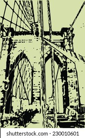 Brooklyn bridge vector illustration