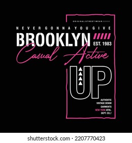 brooklyn casual active typography abstract graphic t shirt design wall murals