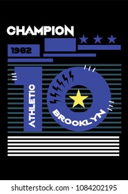 brooklyn champion,t-shirt print poster vector illustration