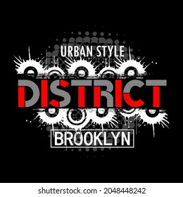 brooklyn city district slogan tee typography graphic design for print t shirt,art illustration,vintage,vector