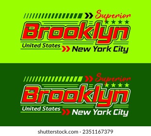 Brooklyn city racing automotive typeface typography for print t-shirt, labels, etc.