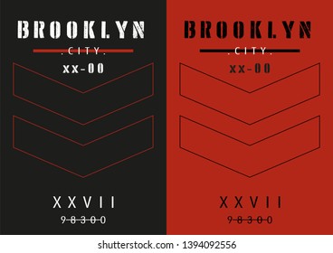 BROOKLYN CITY Tee Print Vector With Type Design 
