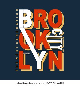 Brooklyn City typography graphic authentic concept for trendy t shirt print,illustration art,letter style