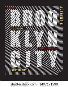 brooklyn city typography for print t shirt 