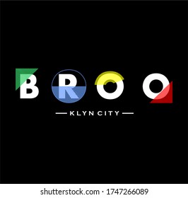 BROOKLYN CITY Typography T-Shirt Design Vector