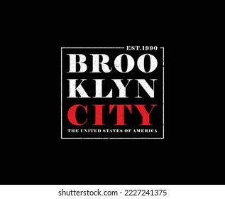 Brooklyn City Typography Vector T-shirt Design