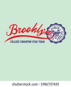 Brooklyn college academy champion team graphic  design vector art