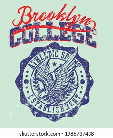 Brooklyn college academy champion team graphic  design vector art