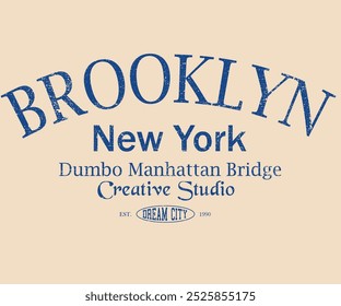 Brooklyn college font calligraphy graphic print design for t shirt and others.