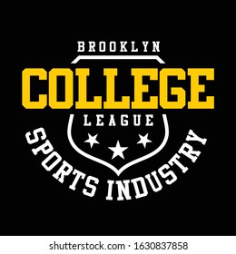 brooklyn college league, typhography, vector illustration, t shirt design