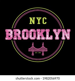 Brooklyn college print vector for tee and poster