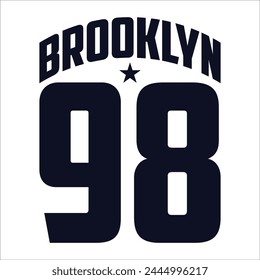 Brooklyn college sport bandana typography, t-shirt graphics, vectors