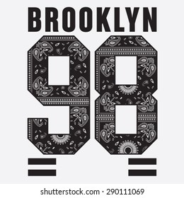 Brooklyn College Sport Bandana Typography, T-shirt Graphics, Vectors

