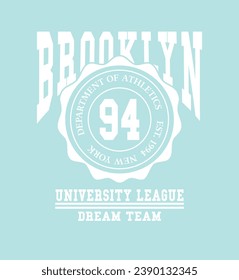 Ilustración vectorial del eslogan colombiano de Brooklyn para camisetas y otros usos