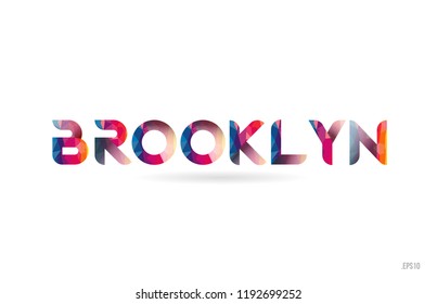 brooklyn colored rainbow word text suitable for card, brochure or typography logo design