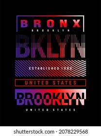 Brooklyn coloring design typography graphic vector for t shirt and other
