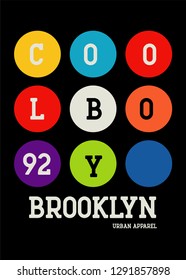 brooklyn cool boy,t-shirt design