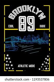 brooklyn cool dude,t-shirt design
