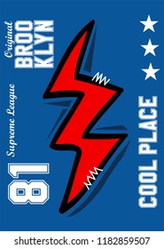 brooklyn cool place,t-shirt design vector illustration