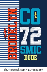 brooklyn cosmic dude,t-shirt design