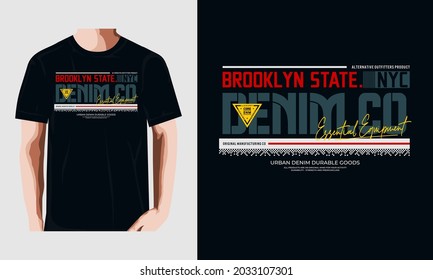 brooklyn denim and co,modern  typography slogan.Vector illustration for print tee shirt and more.
